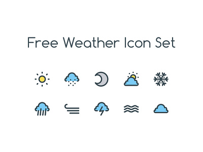 Weather Icons cloudy moon rain snow summer sunny weather winter