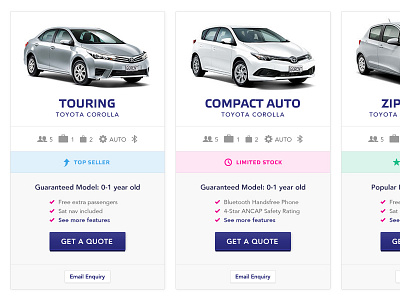 Go Rentals vehicle grid redesign auckland booking car deal hire new zealand pink rental responsive sale web