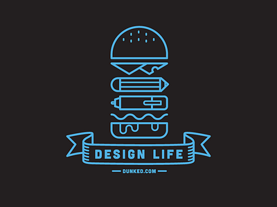 Design Life burger creative design icon illustration life pen pencil scroll tee