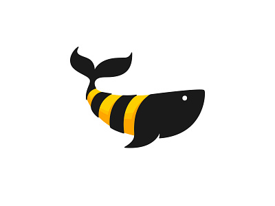 Honey Whale black cajva collection creative honey logo ocean sweet whale yellow