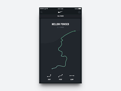 Mountain Route app apple dark flat ios nike route snowboard ui ux