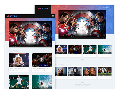 Homepage Loopvids desktop homepage logo loopvids mobile product design responsive ui videos web