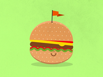 Happy Burger bun burger flag