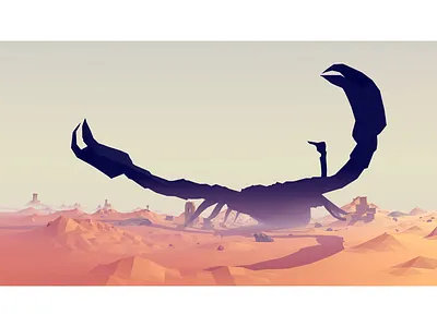 Low Poly Desert II Scorpion art blender desert landscape low low poly lowpoly monster poly scorpion weird