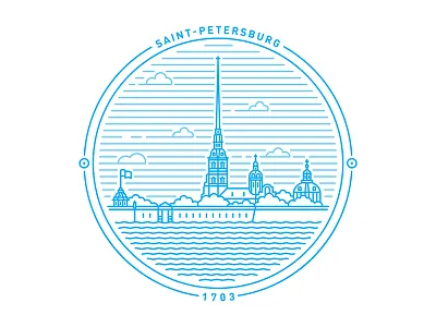 Saint Petersburg badge badge banner circle crest line logo mark saintpetersburg stamp symbol