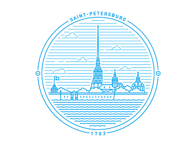Saint Petersburg badge badge banner circle crest line logo mark saintpetersburg stamp symbol