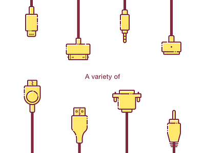 Various interfaces android audio av ios lightning ps usb vga