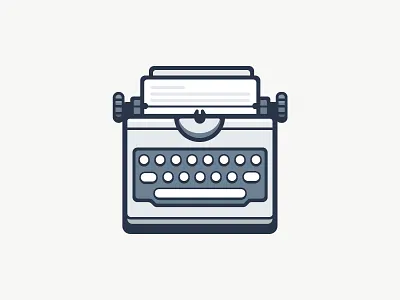 Typewriter flat icon illustration outline stroke typewriter vector