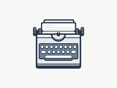 Typewriter flat icon illustration outline stroke typewriter vector