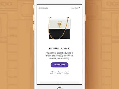 Simplistic Product Page bag button ecommerce mobile proxima purple responsive rwd shopping