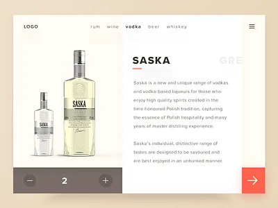 Cart banner cart drinks minimal quantity slider vodka web whiskey wine