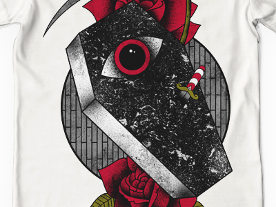 Coffin Scythe coffin dagger design eye flowers illustration scythe shirt design tattoo