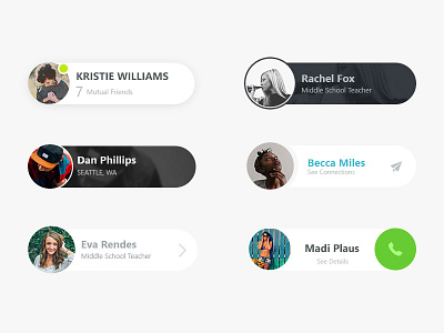 Profile Snippets button friend list photoshop profile snippet ui