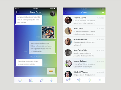 Chat App (extended version) app chat design flat ios messenger sketch