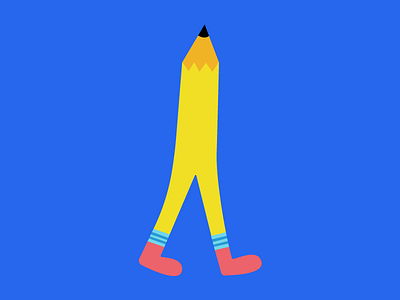 Why do pencils shave? blue draw eraser illustration lol pencil shapes sharp shoes vector walk