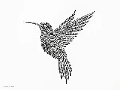 Animal Lines ''Hummingbird'' animal art bird design doodle drawing hummingbird illustration ink line logo pen