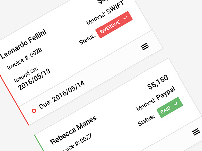 Invoice card card graphic invoice ui