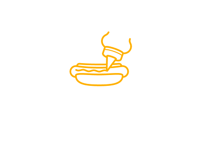 Hot Dog food hot dog illustration lines mustard yellow