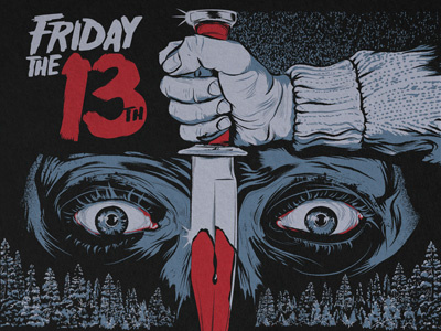 Friday The 13th Poster drawing fridaythe13th graphic design horror jason key art movie poster movies typography vector