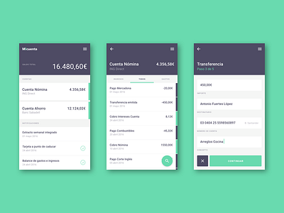 Micuenta App app finance mobile ui ux