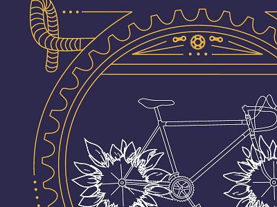 or is it Pedal Powered? art deco bicycle bike flower illustration