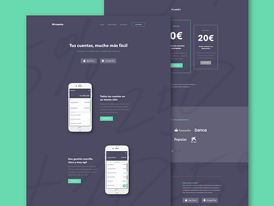 Micuenta Landing app debut finace landing ui web