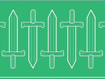 Swords green icon patter sword vector