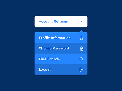 Dropdown. 027 blue daily ui dropdown menu settings ui ux