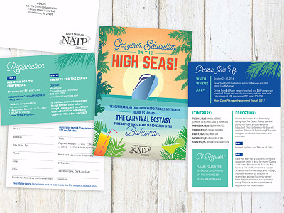 Annual SCNATP Invitations caribbean cocktail cruise invitations print set tropical vector