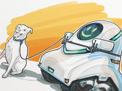 Sample Note Illustration dog evernote illustration industrial robot sketch