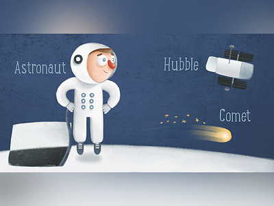 Astronaut art artwork character drawing illustration kids painting space