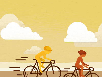 Bike Poster WIP bike biker brown clouds cycling cyclist motion orange yellow