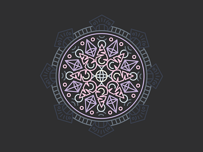 Mandala 045 design graphic design gray illustration line mandala orange pink teal vector