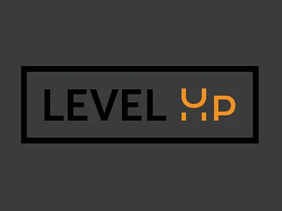 Level Up black icon level up logo modern orange skill