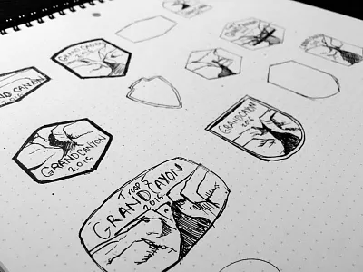 Troop 5 Grand Canyon '16 boy scouts patch sketching