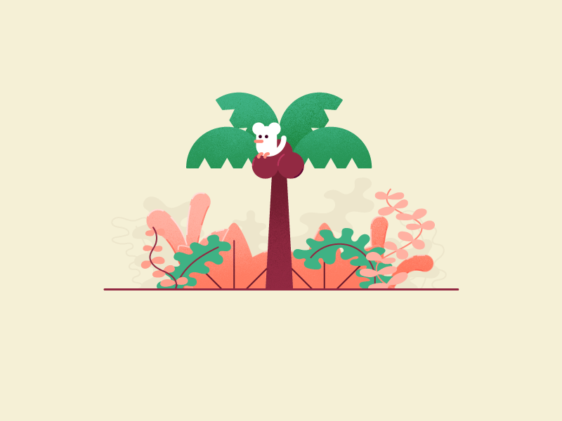 A Little Creature design forest illustration palm texture tree vector