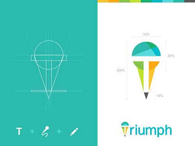 Triumph Logo app icon art artistic blog branding colourful digital geometric logo media news triumph