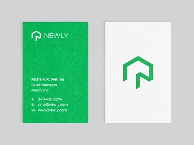 Newly - Business cards box branding bright building business card house identity logo newly real estate symbol