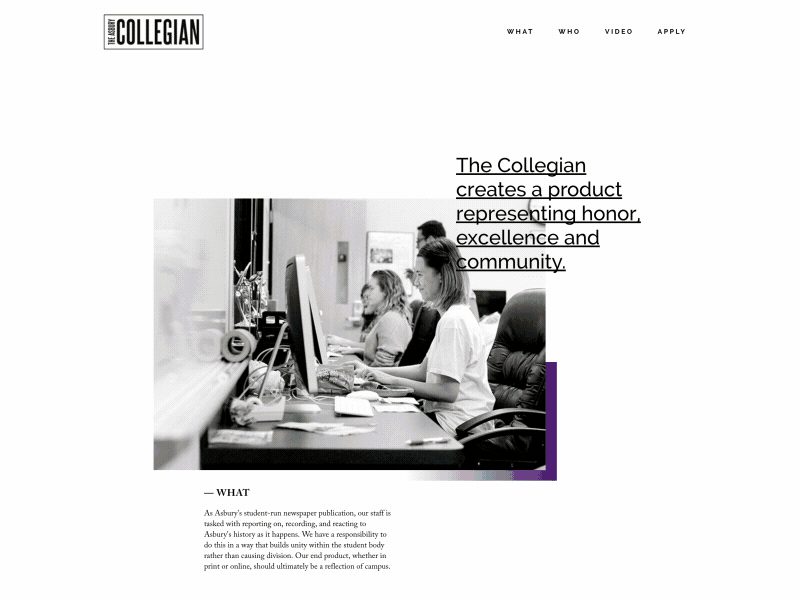 Collegian recruit microsite asbury collegian