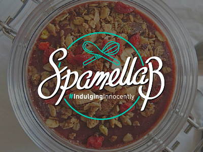 Logo variation for SpamellaB. A top UK health blogger branding cooking food health logo manchester