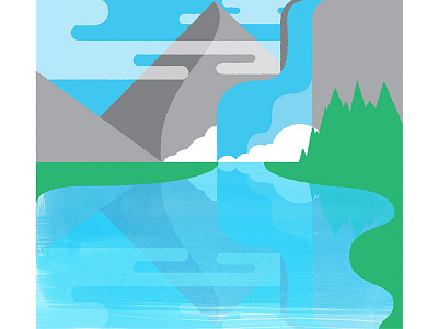 Mountain Air art blue green illustration nature texture vector wip