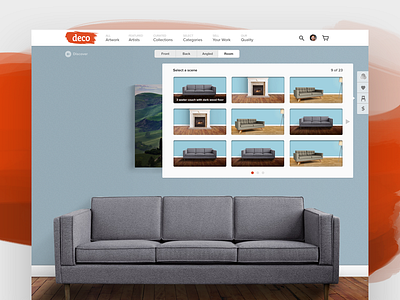 Deco Room Picker art artist frame photography room sofa ui ux