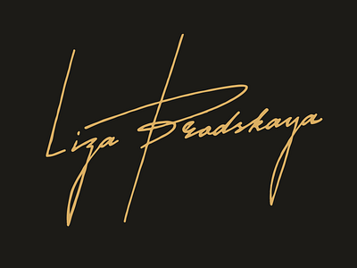 Liza Brodskaya calligraphy gold handwritten lettering logo logotype