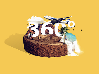 360 Earth WIP 360 3d cloud desert israel palm tree plane sea trees water