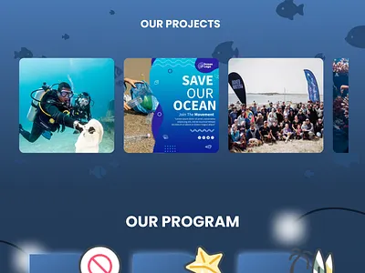 Blue Waves an Organization for Marine Life Care Landing Page blue branding fundraising landing page ocean ui ux