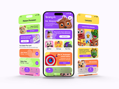 Tenang-In - Mood Tracker Mobile App fun intuitive mobile app mood tracker product design self care ui ui design ux design