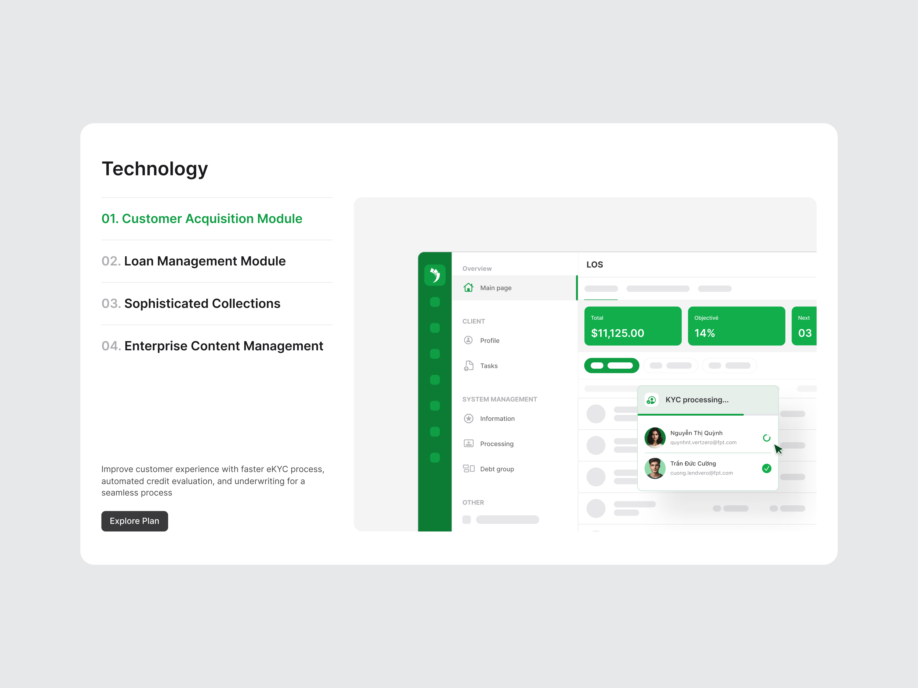 FPT. Lendvero - UI Homepage section components debt design system fpt green loan management product digital skeleton ui ui elements ux website
