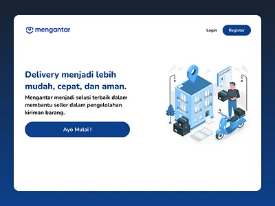 LANDING PAGE OF MENGANTAR WEB APP landing page shipping uiux design web app web design