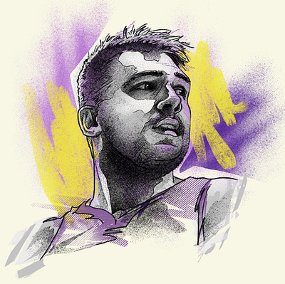 Showtime luka basketball digital illustration illustration lakers luka doncic nba portrait sports