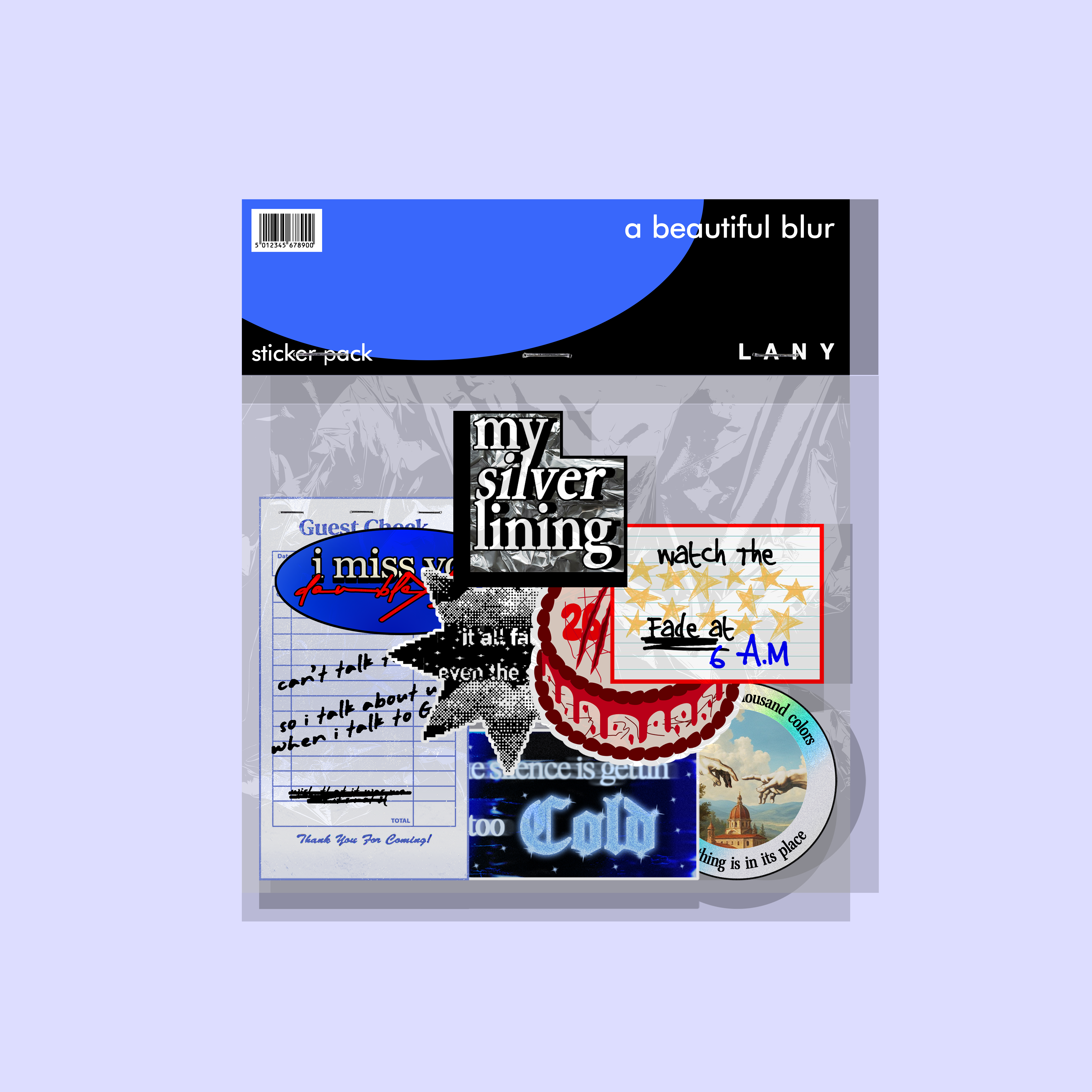 a beautiful blur - Sticker Pack beautiful blur design graphic graphic design happy illustration lany lyrics pack sad singer song sticker sticker pack typographic vector
